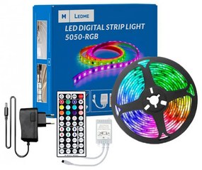 Kit Striscia Led 12V 24W SMD 5050 5 metri x IP20 con telecomando RGB M LEDME