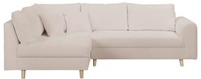 Divano angolare beige in tessuto bouclé (angolo sinistro) Ariella - Ropez