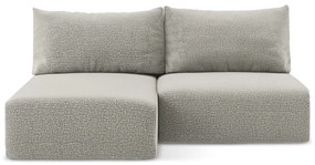 Divano angolare grigio chiaro allungabile/con contenitore (con penisola a sinistra) Kalena – Makamii