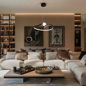 Lampadario LED a sospensione con filo PERLA LED/34W/230V nero