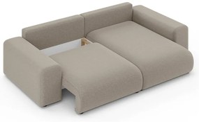 Divano angolare beige allungabile/con contenitore (con composizione variabile) Luma – Ropez