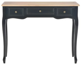 280046  dressing console table with 3 drawers black