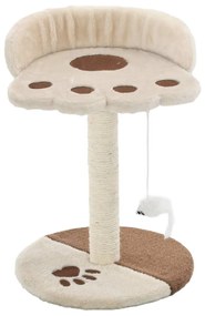 Albero per gatti con tiragraffi in sisal 40 cm beige e marrone