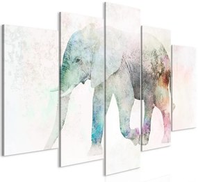 Quadro  Painted Elephant (5 Parts) Wide  Larghezza x Altezza Home decor 100x50