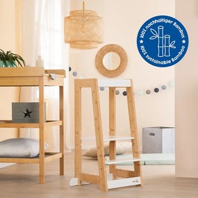 Torre di apprendimento bianca in bambù – Roba