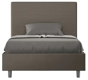 Letto contenitore imbottito 120x190 similpelle cappuccino Focus