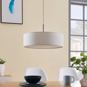 Lindby lampada a sospensione Sebatin, Ø 40 cm, bianco, tessuto, E27