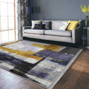Tappeto lavabile giallo-blu scuro 160x230 cm Unique - Mila Home