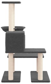 Albero per gatti con tiragraffi in sisal grigio scuro 94,5 cm