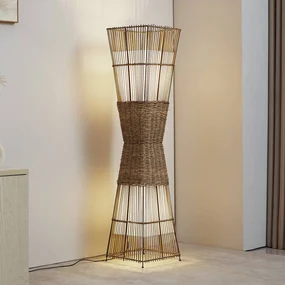 Lindby Jacinto piantana, bambù, canapa, altezza 130 cm