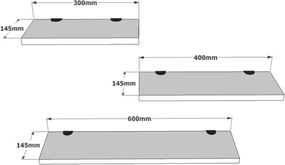 Set 3 Mensole A Parete Nere Spessore 18 mm Flying