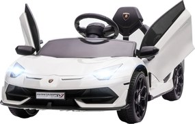 Macchina Elettrica per Bambini 12V con Licenza Lamborghini Aventador SVJ Roadster Bianco...
