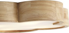 Plafoniera per bambini in legno con bianco - Lucille