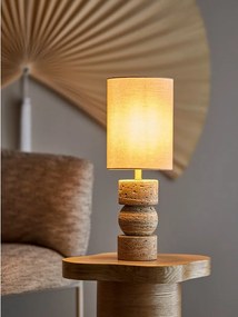 Lampada da tavolo di colore naturale in pietra con paralume in tessuto (altezza totale 53 cm) Marci – Bloomingville