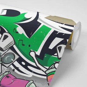Carta da parati – Scritta Street Art verde con spray