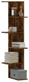 Scaffale Angolare Muro Rovere Fumo 36,5x36,5x140cm Multistrato /