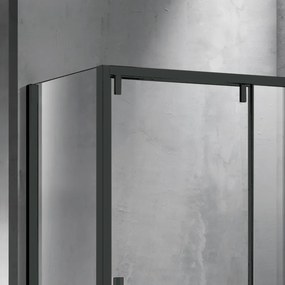 Cabina doccia 90x140 profilo nero anta scorrevole e lato fisso | KSA5000B - KAMALU