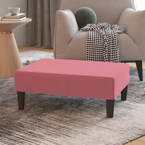 Poggiapiedi Rosa 78x56x32 Cm İn Velluto /