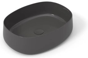 Lavabo da appoggio Wave OLYMPIA CERAMICA ovale in ceramica L 50 x H 14 x P 40 cm grigio piletta non inclusa