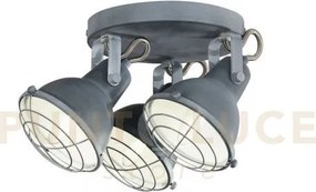 Plafoniera cuba grigia e bianco 3 luci attacco e14 40,5x20x15cm in ...