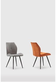 Set di 2 sedie da pranzo in velluto a coste grigio chiaro Adaya - Marckeric