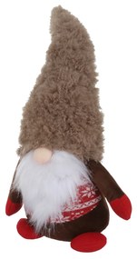 Gnomo Natale fermaporta 75 cm cappello grigio peluche