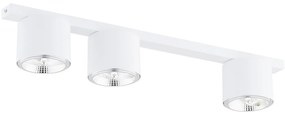 Plafoniera Moderna 3 Luci Faretti Ptah In Acciaio Bianco