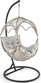 Poltrona sospesa Rasmus in rattan/grigio