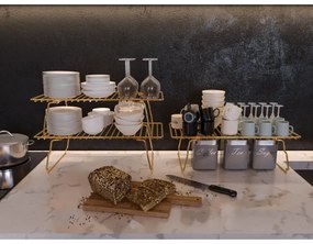 Organizzatore per scaffali 42x19 cm oro