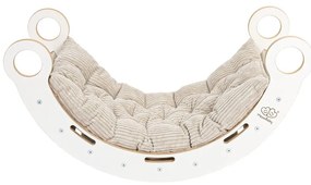 Arco a dondolo montessori bianco/beige in pino massiccio 39x75x38 cm Montessori – Meowbaby