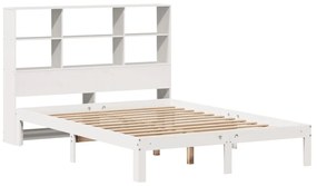 Letto libreria senza materasso bianco 140x200 cm legno di pino