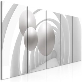 Quadro White Tunnel (5 Parts) Narrow  Colore Bianco, Dimensioni e Misure 225x90