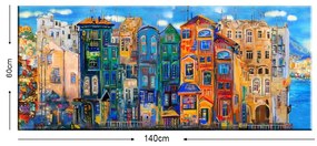 Immagine Case colorate, 140 x 60 cm Colourful Houses - Tablo Center