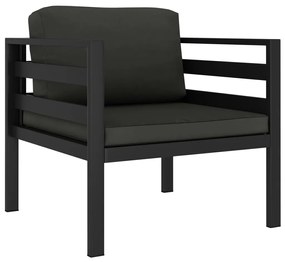 Divani singoli 2 pz con cuscini in alluminio antracite