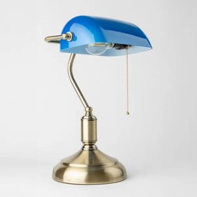 Brilagi - Lampada da tavolo BANK OFFICE 1xE27/60W/230V ottone/blu