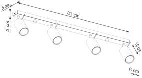 Sollux SL.1498 - Faretto RING 4xGU10/10W/230V color crema