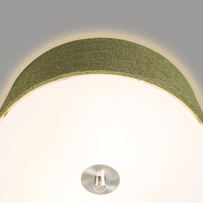Lampada da soffitto rustica verde 30 cm - Drum Jute