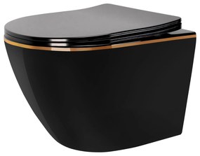 Vaso WC sospeso Rea Carlo Mini Tornado Black Gold Egde