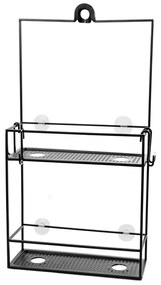 Mensola da bagno in acciaio nero sospesa Cubiko - Umbra