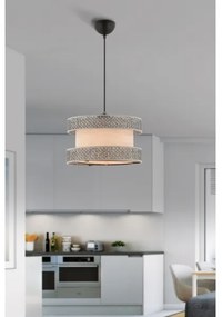 Lampadario su cavo HALO 1xE27/60W/230V beige/grigio