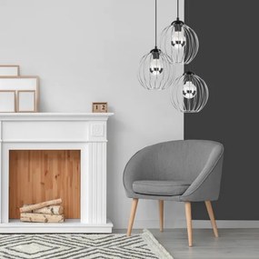 Lampadario a sospensione con filo ZOYA 3xE27/60W/230V cromo lucido