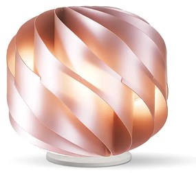 Lampada Da Tavolo Globe 1 Luce In Polilux Rosa Metallico Con Base D15 Made In Italy