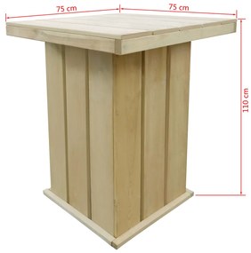 Set da Pranzo da Giardino 5 pz in Legno di Pino Impregnato