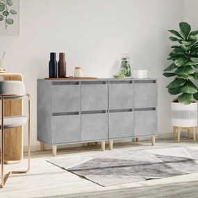 Credenze 2pz Grigio Cemento 60x35x70 Cm İn Legno Multistrato /
