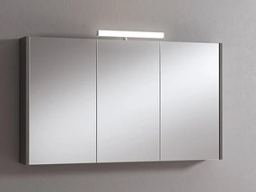 Pensile con luce Akira laccato lucido grigio L 120 x H 70 x P 15.5 cm