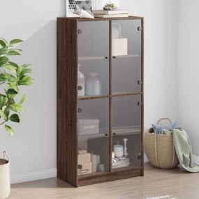 Credenza Con Ante Rovere Marrone 68x37x142 Cm Legno Multistrato /