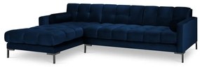 Divano angolare in velluto blu scuro, angolo sinistro Bali - Cosmopolitan Design