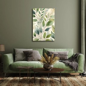 Quadro su tela – Foglie verdi ad acquerello