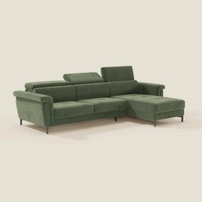 Capri Divano letto angolare con penisola contenitore e poggiatesta reclinabili - elegante tessuto smacchiabile T30