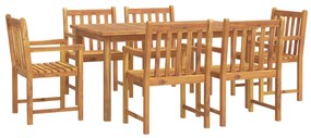 Set da pranzo da giardino 7 pz in legno massello di acacia